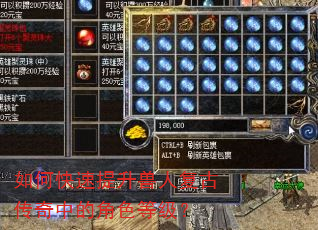 如何快速提升兽人复古传奇中的角色等级? 如何快速提升兽人复古传奇中的角色等级?
