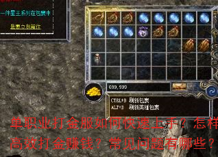 单职业打金服如何快速上手?怎样高效打金赚钱?常见问题有哪些? 单职业打金服如何快速上手?怎样高效打金赚钱?常见问题有哪些?