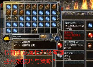 传奇四象属性升级有哪些高效技巧与策略? 传奇四象属性升级有哪些高效技巧与策略?