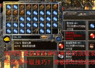 如何快速获取财神归来中的顶级装备?游戏内有哪些高效升级技巧?终极BOSS挑战攻略是什么? 如何快速获取财神归来中的顶级装备?游戏内有哪些高效升级技巧?终极BOSS挑战攻略是什么?